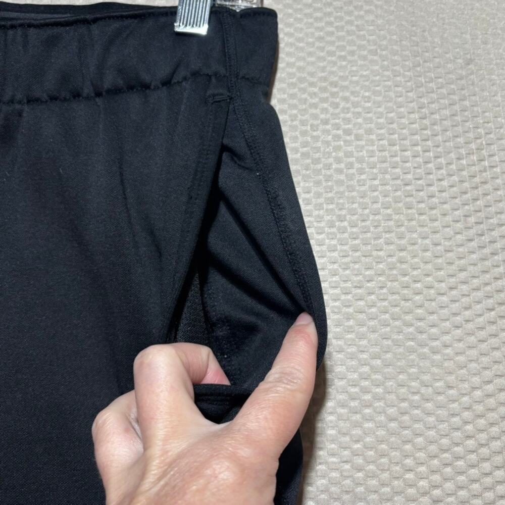 Nike Therma-FIT Fleece Track Pants Womens Small Black Wide Straight Leg Swoosh - Picture 3 of 8